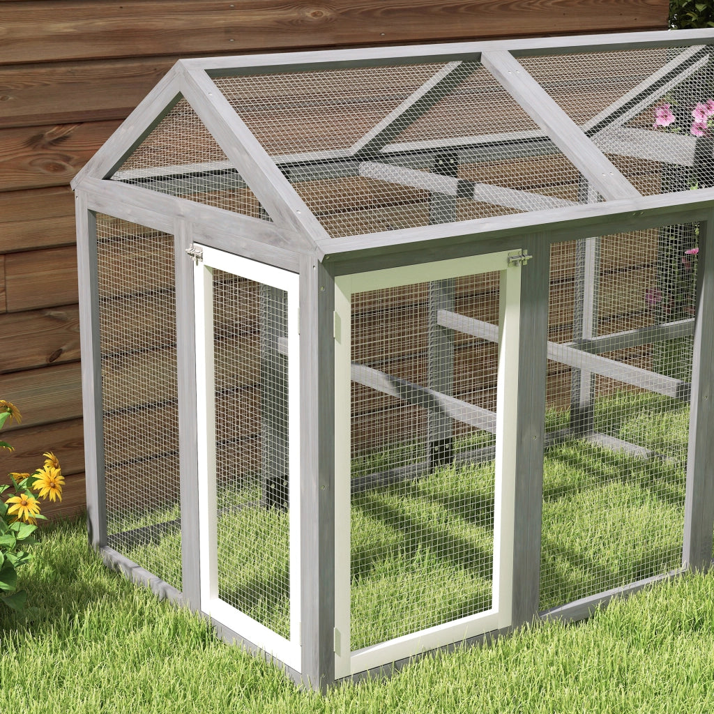 Recinzione per pollai 1,18 m2 ¨C zephmum ¨C grigio, legno massello, 140x88,5x106 cm