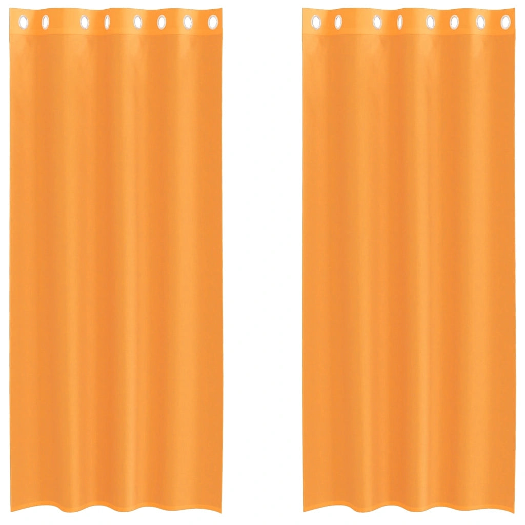 Tende in Voile con Occhielli 2 pz Arancio 140x225 cm 4102091