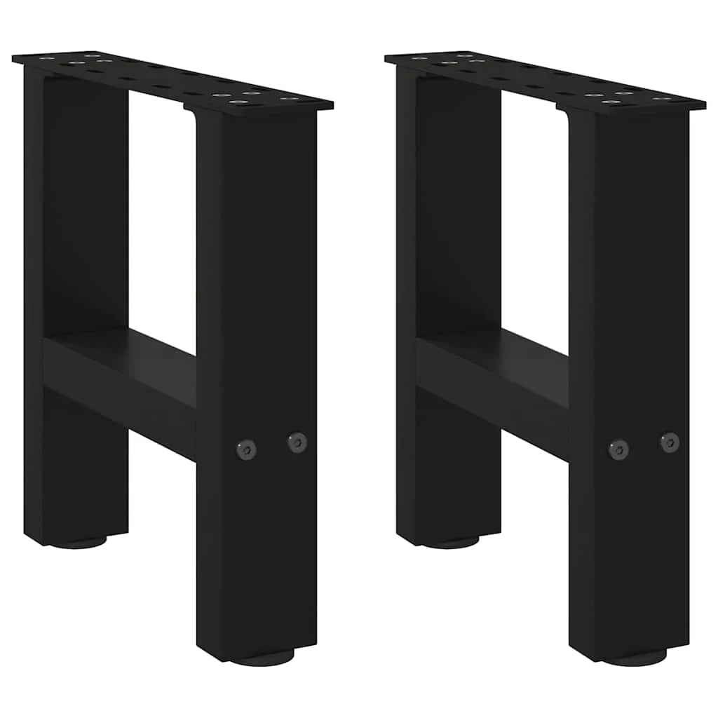 Set di 2 gambe per tavolino da caffè quadrate dal design moderno 30 x 30 cm con piedini regolabili in acciaio nero 02_0057492