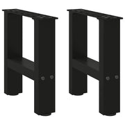 Set di 2 gambe per tavolino da caffè quadrate dal design moderno 30 x 30 cm con piedini regolabili in acciaio nero 02_0057492