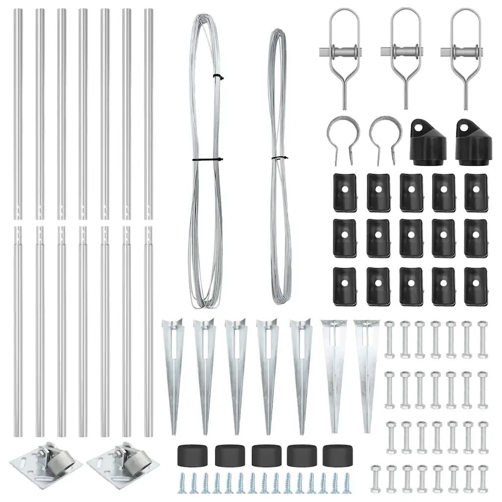 Palo della recinzione 7 pcs Argento Acciaio 42004280