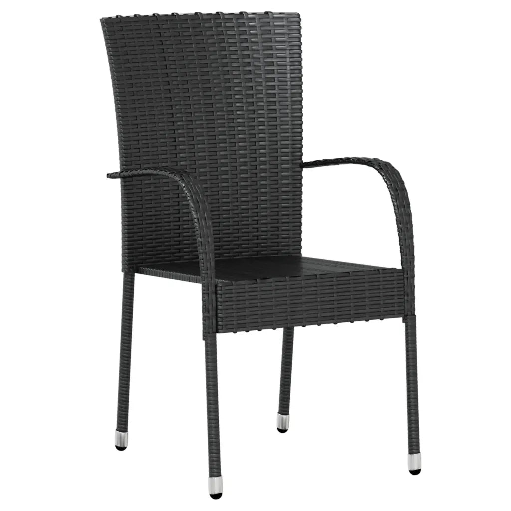 Set Mobili da Pranzo per Giardino 3 pz Polyrattan Nero 3098028