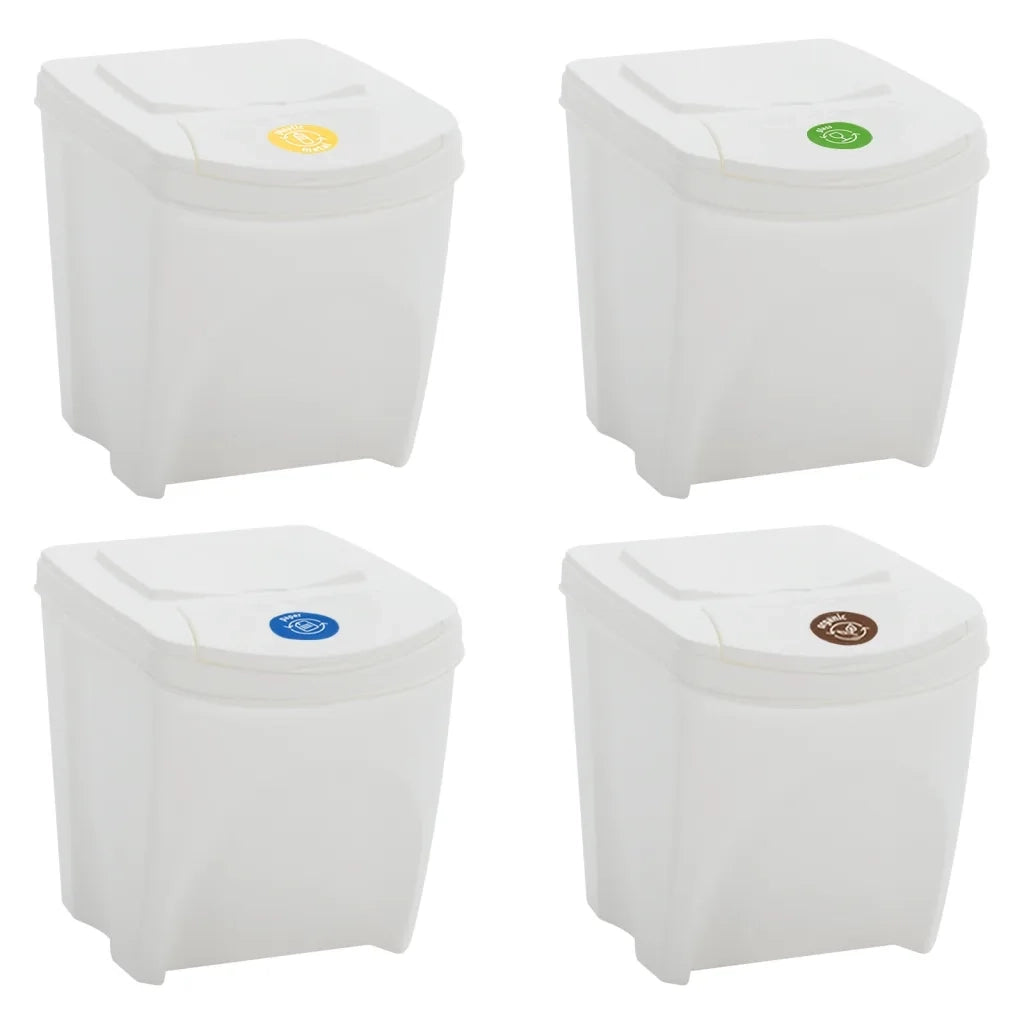 Contenitori Impilabili Rifiuti 4 pz Bianco 100 L Polipropilene CFW7973183