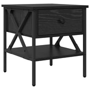 Comodino | Armadio da Notte | Mobiletto da notte con cassetto Rovere nero 40 x 42 x 45 cm