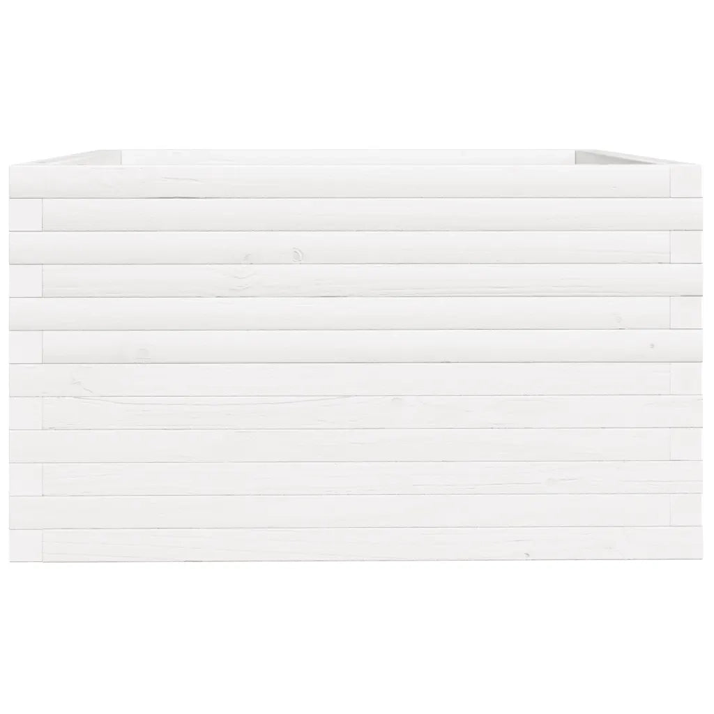 Fioriera da Giardino Bianca 80x80x49,5cm Legno Massello di Pino