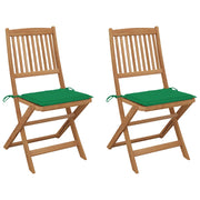 Sedie da Giardino Pieghevoli 2 pz con Cuscini Massello Acacia cod mxl 47562