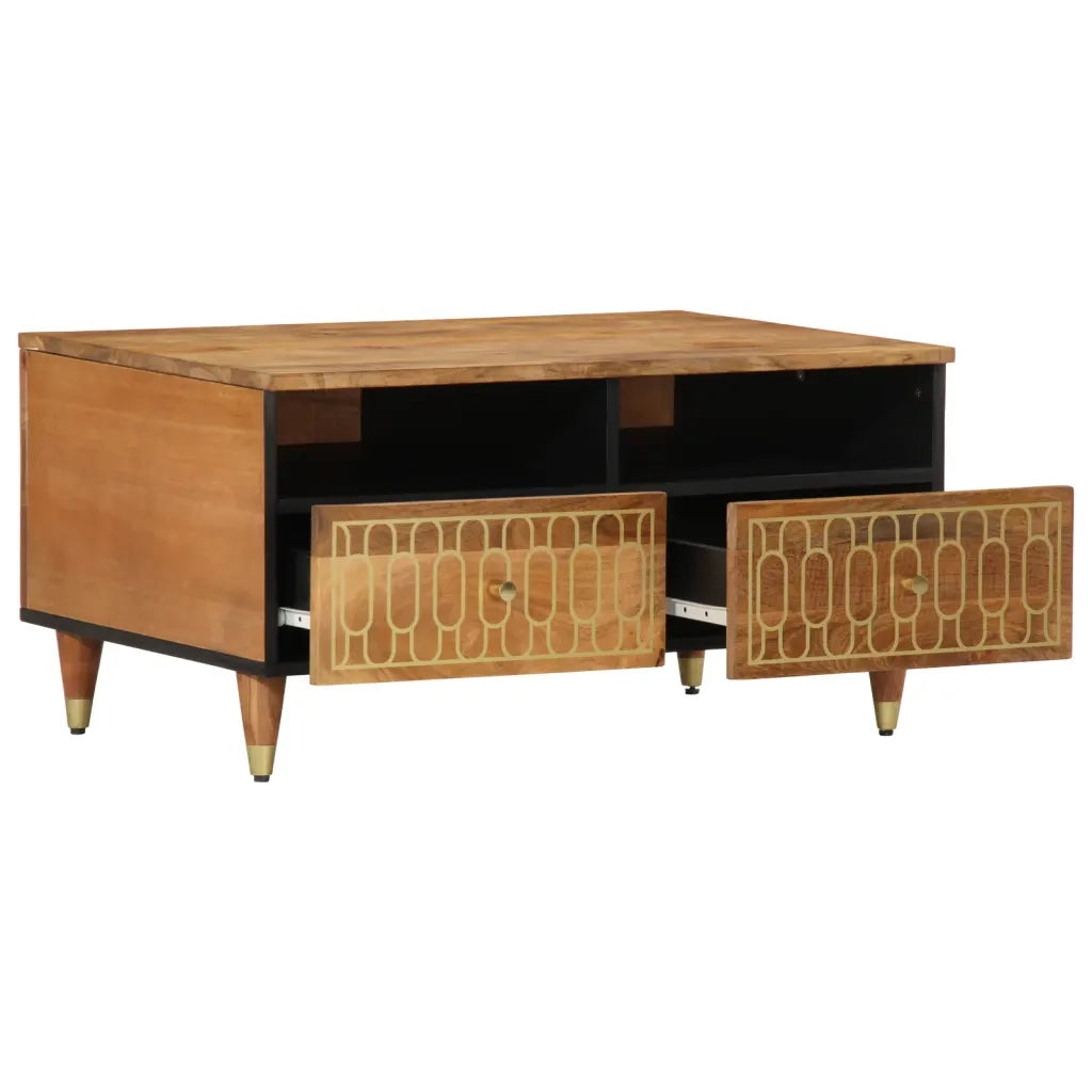 Tavolino da salotto | Tavolino da caff¨¨ | Tavolino da Soggiorno 80x54x40 cm in Legno Massello di Mango