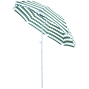 Ombrellone da Giardino Inclinabile ¨C Zephmum ¨C Verde e Bianco, Poliestere, ?180x200 cm