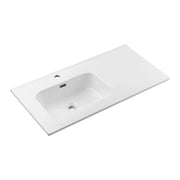 Lavabo da incasso ESSEN 90 cm con vasca a sinistra in ceramica bianco lucido