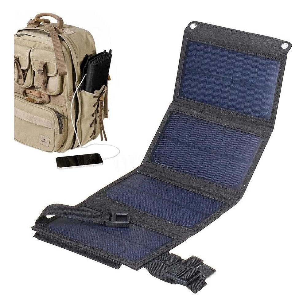 Trade Shop - Pannello Solare Pieghevole 20w Caricabatterie Telefono Campeggio Trekking Usb 5v -