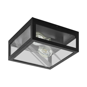 Plafoniera Esterno Contemporaneo Alamonte 1 Acciaio Nero 2 Luci E27