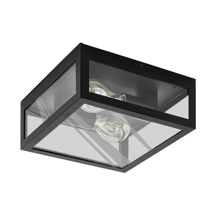 Plafoniera Esterno Contemporaneo Alamonte 1 Acciaio Nero 2 Luci E27