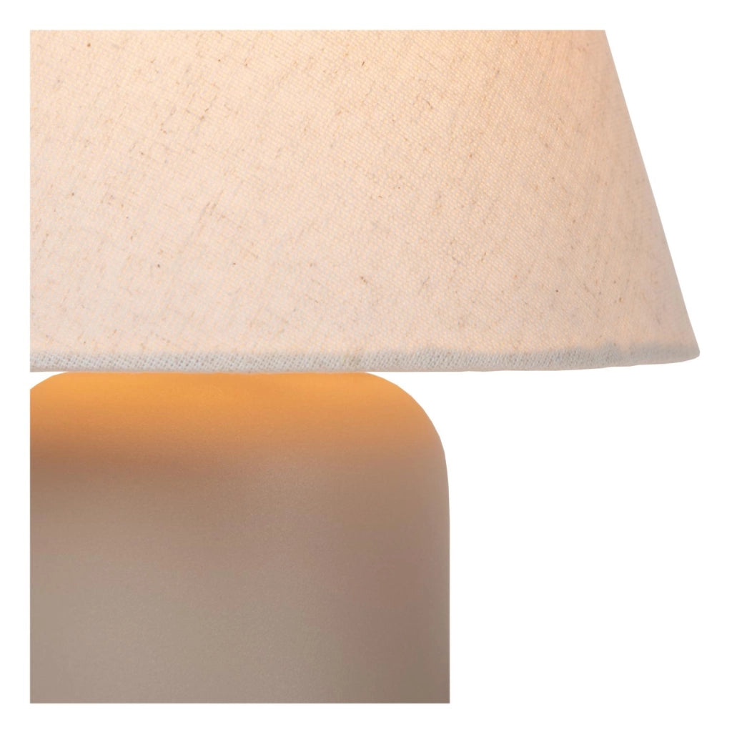 Lampada da tavolo beige in ceramica MACIA Lucide E14