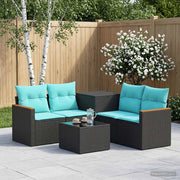 Set di divani 6 pz Nero e Blu 55 x 55 x 37 cm 3447606