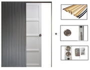 Porta scorrevole Tamera bianca larghezza 73 con sistema di galandage + kit finitura incluso