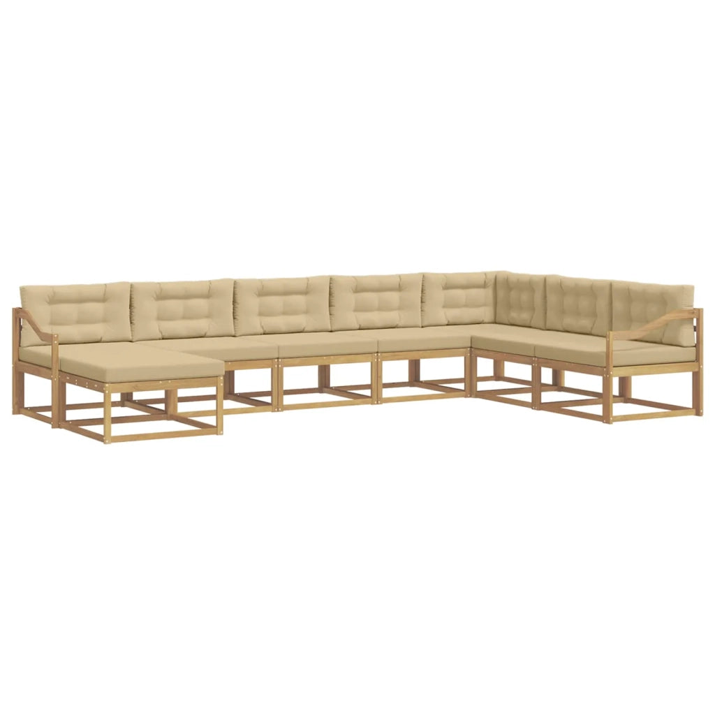 Set di divani da esterno 8 pz Bianco e Beige 3386882