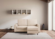 Divano sakar 2 posti medio  (due sedute da 70cm) + pouf misure esterne l.168 p.145 | beige - Mobili 2G