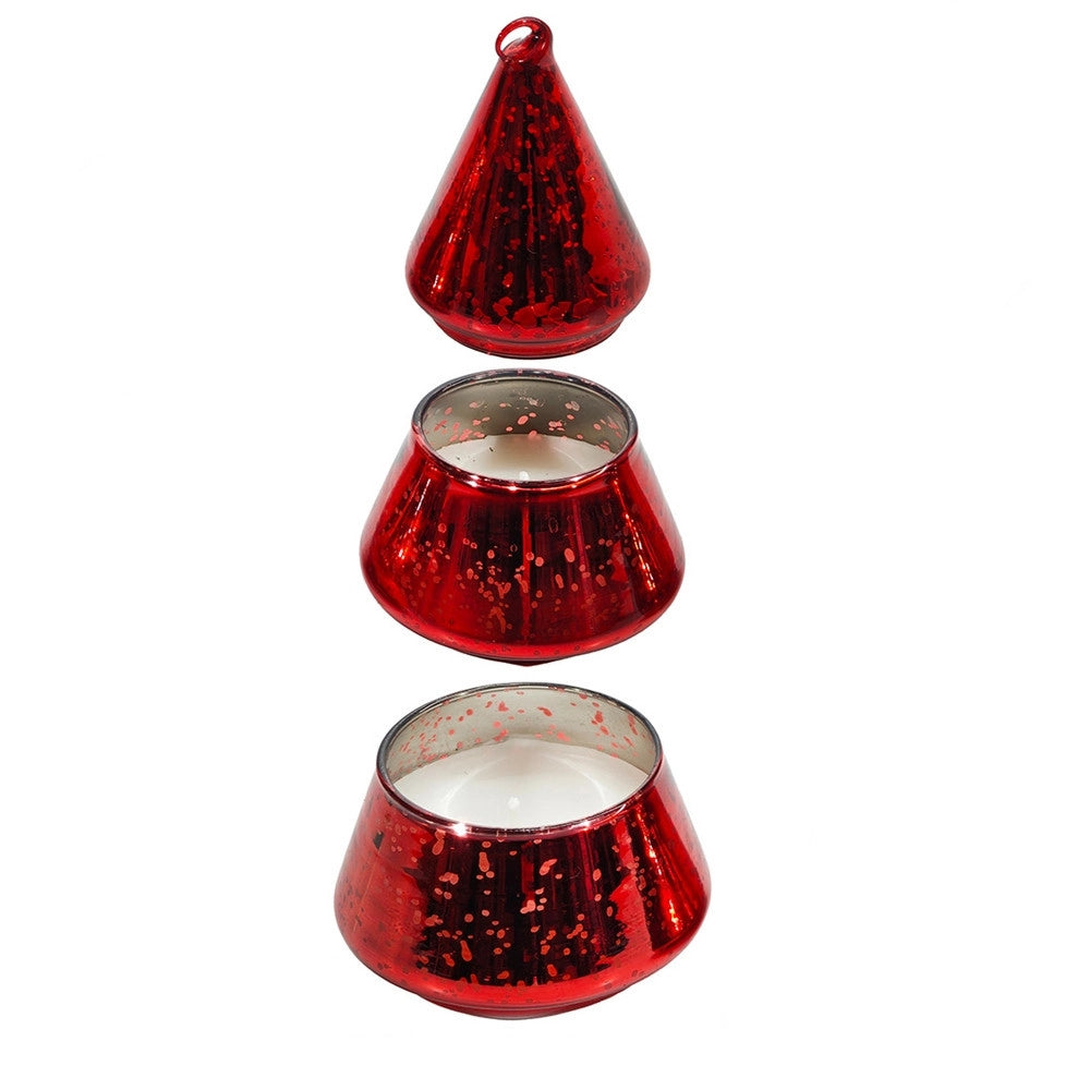 Trade Shop - Candela Profumata A Forma Di Albero Di Natale Da 150gr Decorazione Natalizia H16,5xø8,5cm -