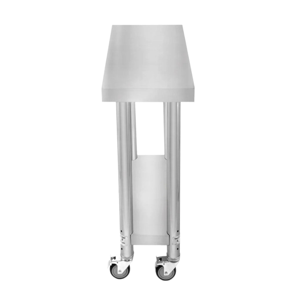 Banco di lavoro per ristorazione Tavolo in acciaio inox per la preparazione degli alimenti Cucina mobile 60cm x 30cm x 80cm