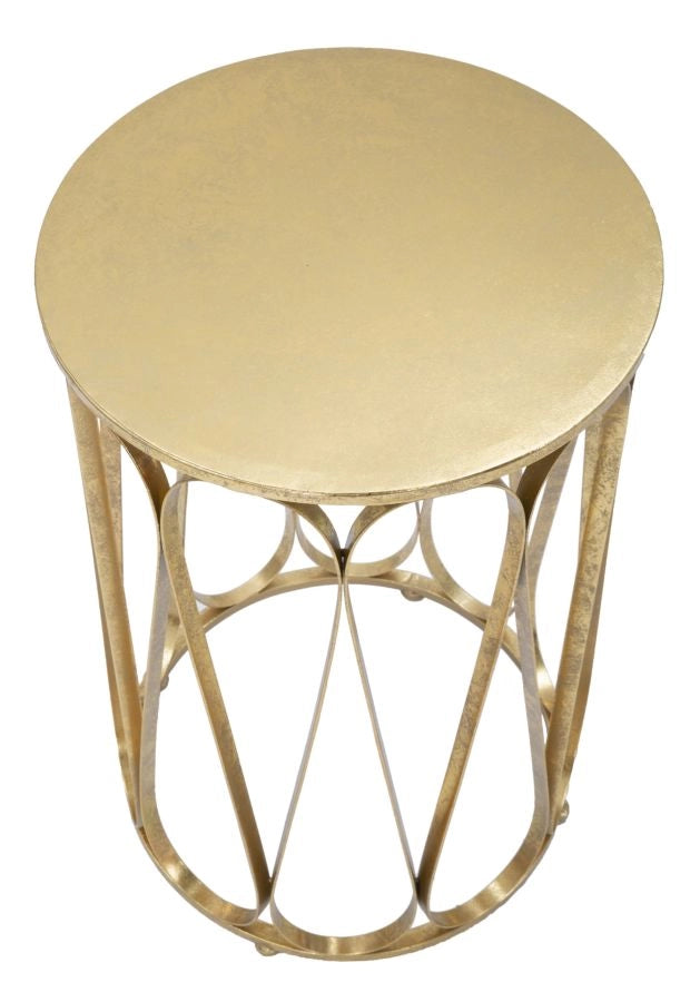 Tavolinetto Venice Ø37x58 cm in Ferro Oro