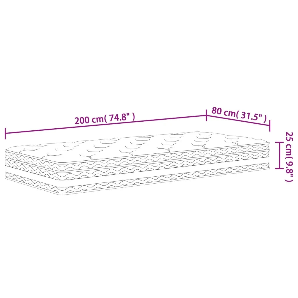 Materasso a Molle Insacchettate Medio 80x200 cm 372912