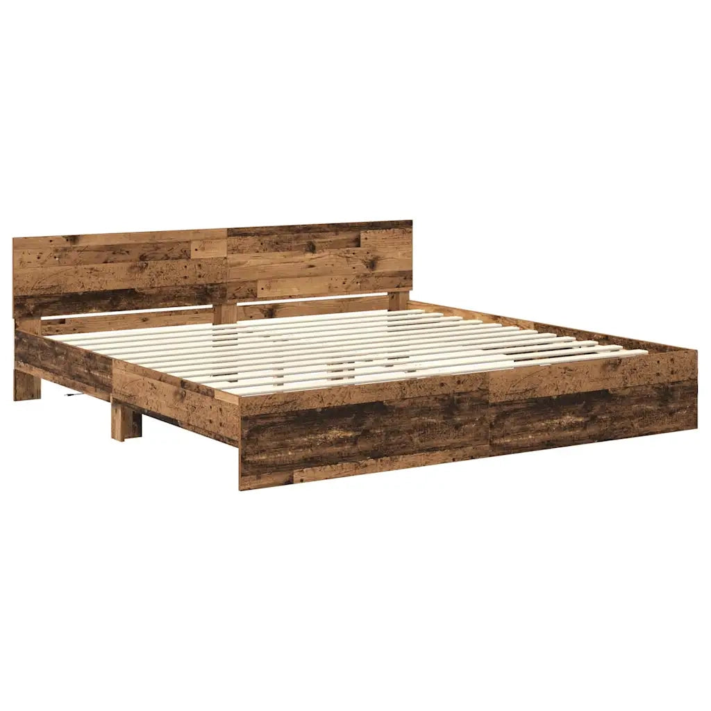 Struttura del letto con testiera Legno vecchio 200 x 200 cm 3403601