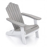 Sedia adirondack pieghevole in acciaio inossidabile per giardino, Sedia da patio in hips con braccioli larghi Grigio