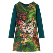 Abito da Bambina a Maniche Lunghe Verde Scuro 104cod mxl 84262