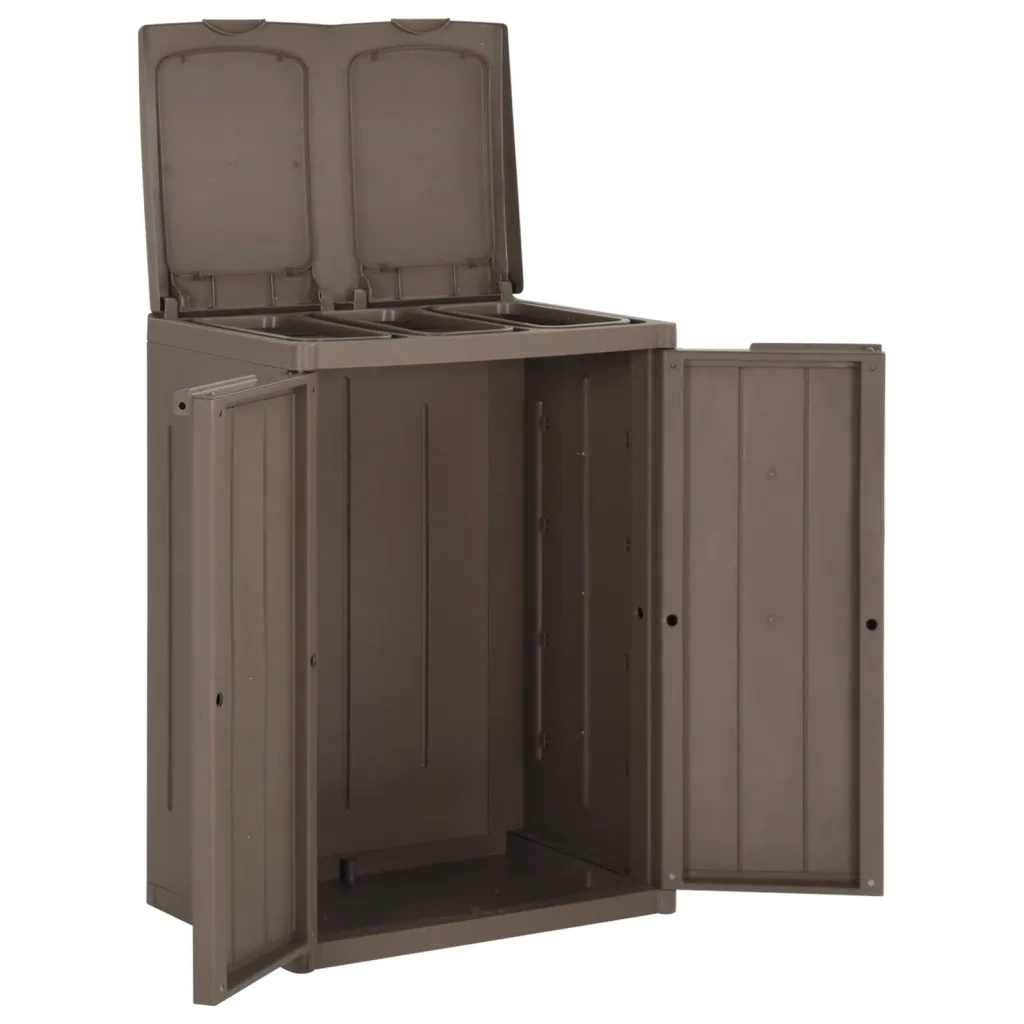 Pattumiera a 2 Ante Marrone 65 x 45 x 88 cm in PP 151225