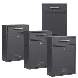 Cassetta delle lettere 2x2 V52 antracite a muro Con serrature e targhette nome Posta