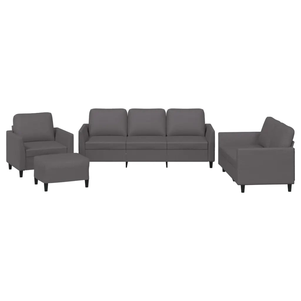 Set di Divani 4 pz con Cuscini Grigio in Similpelle 3201747