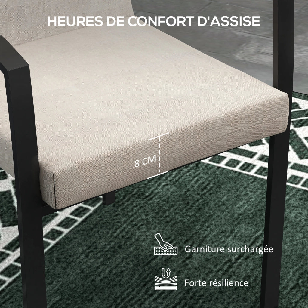 Set 2 Cuscini per Sedie da Giardino con Schienale ¨C Xylo ¨C Beige 112x51 cm Spessore 8 cm