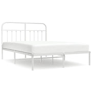 Letto matrimoniale | Letto per adulti | Giroletto con Testiera Metallo Bianco 140x200 cm