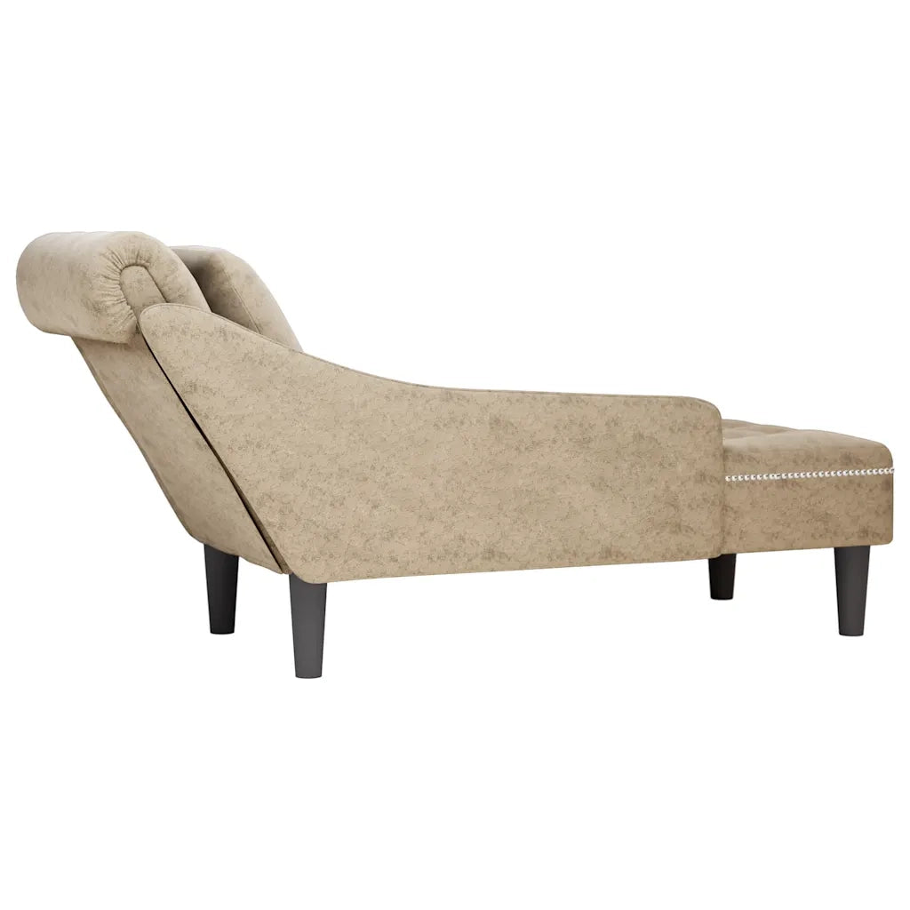 Sdraio con Cuscino e Bracciolo Destro Similpelle Grigio Chiaro CFW6409025