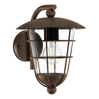 Applique Esterno Classica Pulfero 1 Metallo Marrone Policarbonato Trasp E27