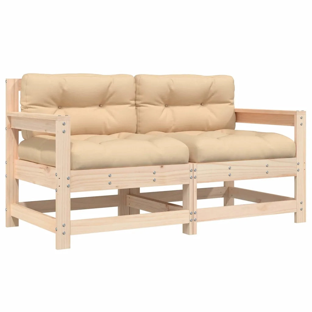 Sedia da patio-Sedie da Giardino con Cuscini 2 pz Legno Massello di Pino 957390
