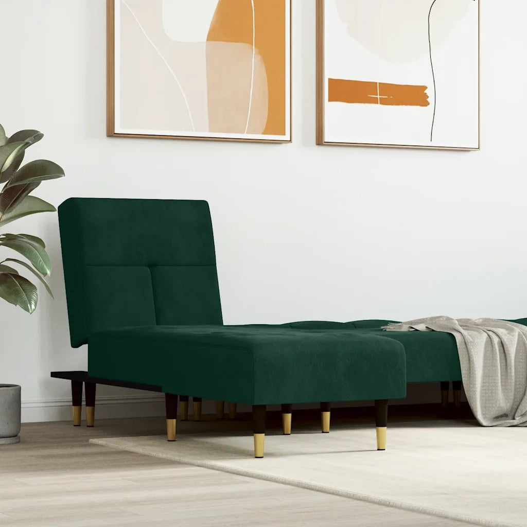 Chaise Longue in Velluto Verde Scurocod mxl 94634