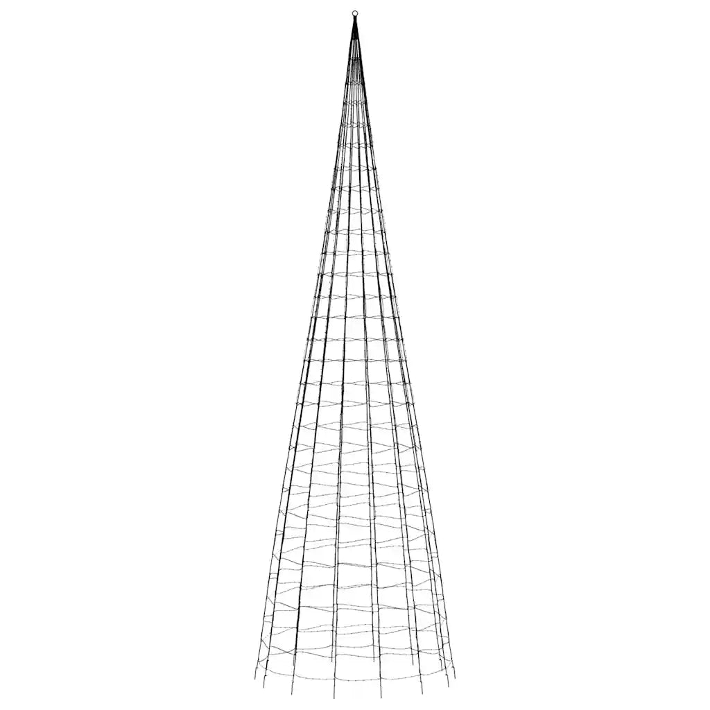 Albero di Natale a LED-Luci decorative natalizie su Pennone 3000 LED Bianco Caldo 800 cm