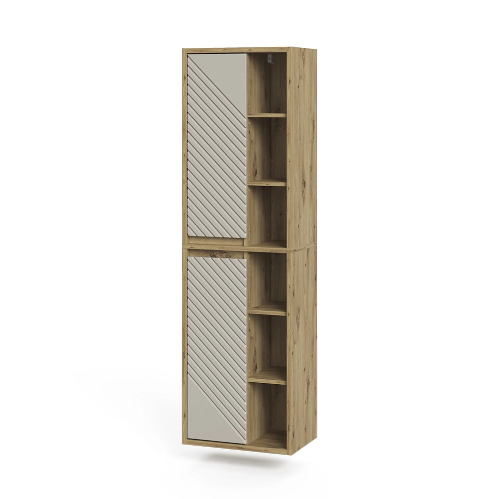 Armadio per il bagno Viola Rovere artigianale/Cachemire 50.2 x 170 cm Vicco