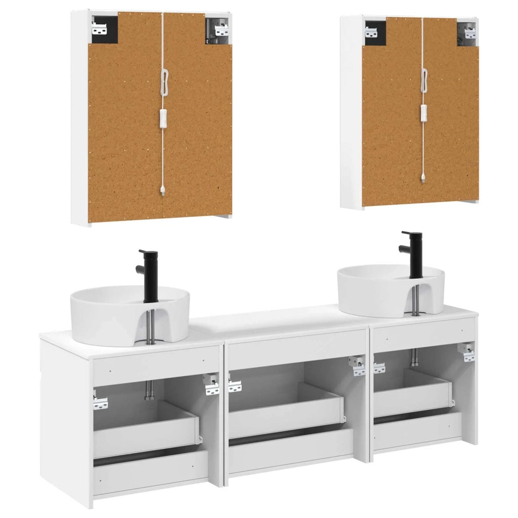 Set di Armadi da Bagno 5 pcs Bianco 53 x 15,5 x 70 cm 3406607