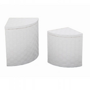 Cestone paper bianco 1-2 angol con fodera cm 40x40h53