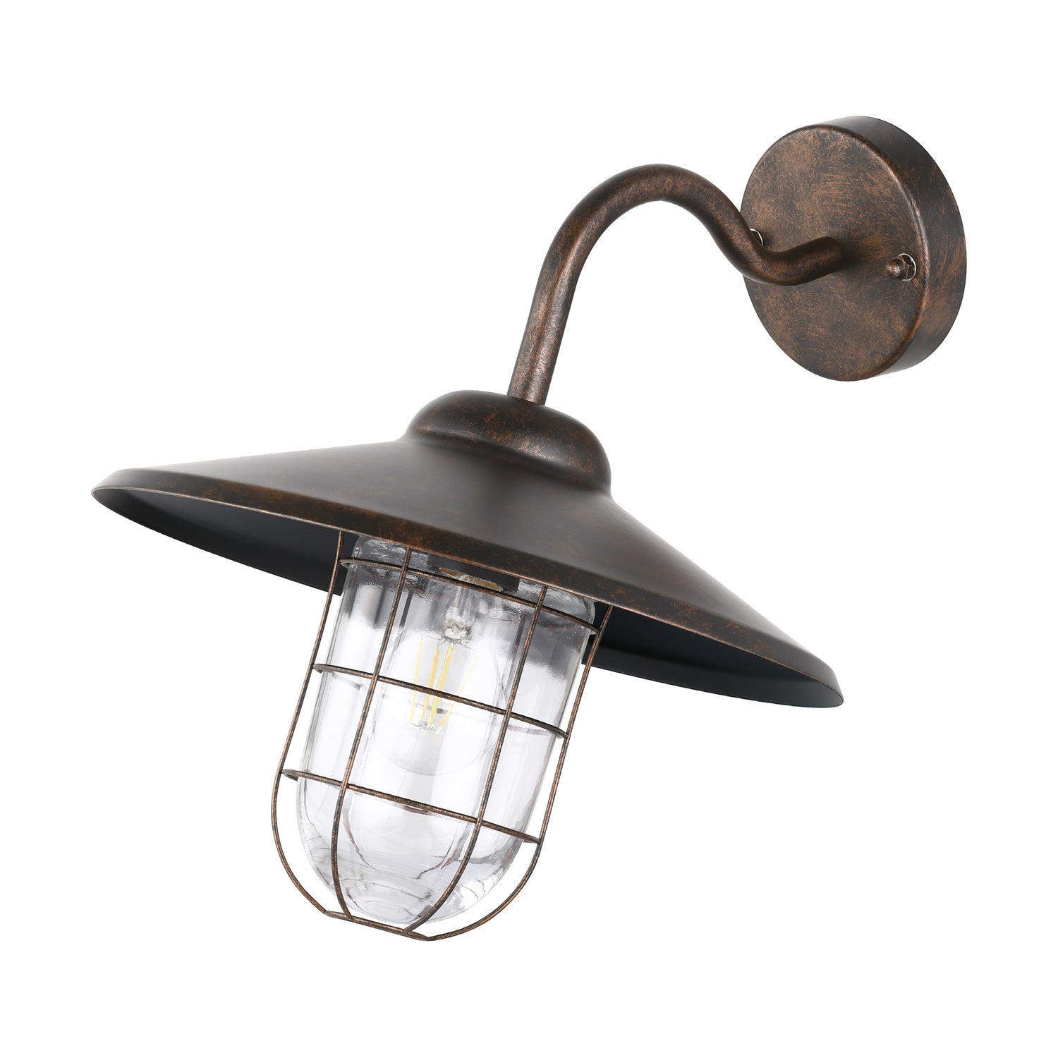 Applique Esterno Classica Melgoa Metallo Rame Vetro Bianco 1 Luce E27