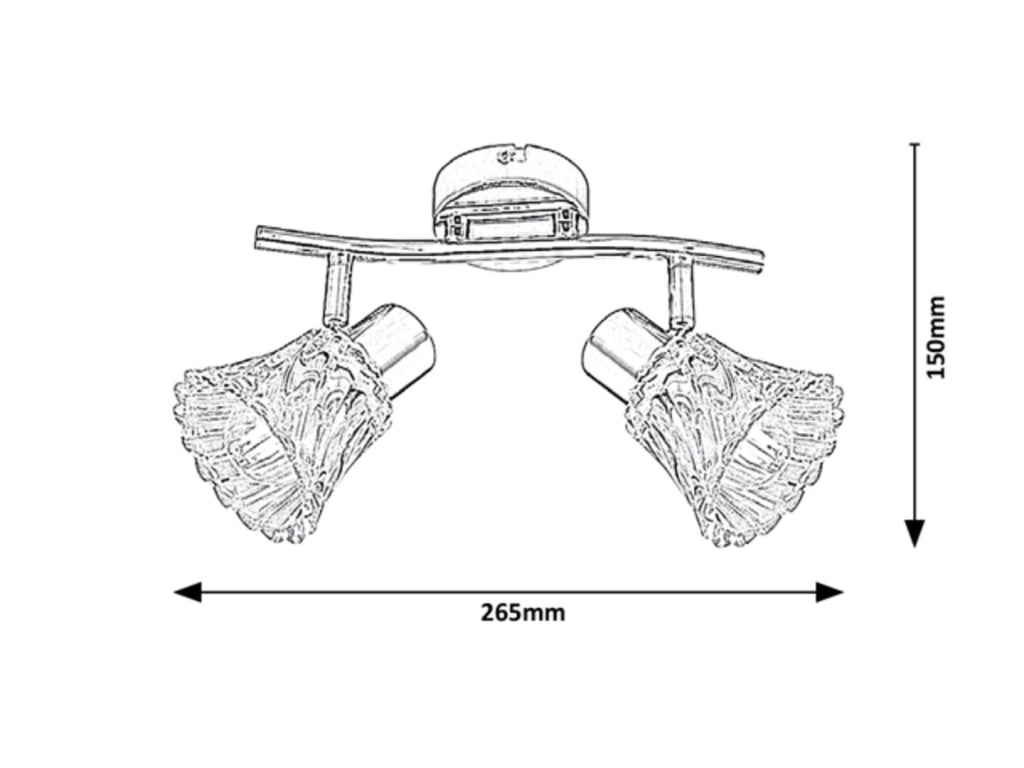 Spot soffitto/parete Rabalux Hestia cromo vetro trasparente 2xE14