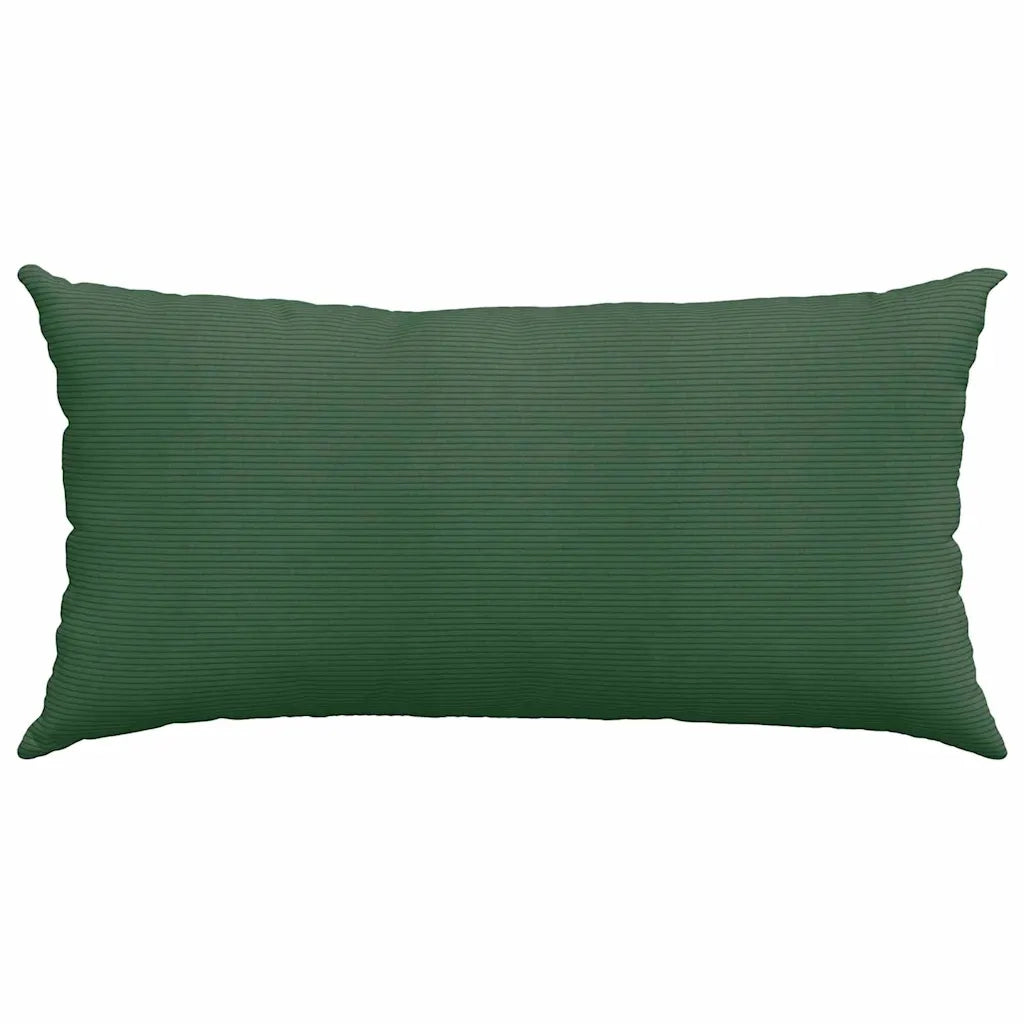 Cuscini da Divano 2 pz-Set di 2 Cuscini per Sofa Verde Scuro 80 x 40 cm Tessuto in Cords 692381