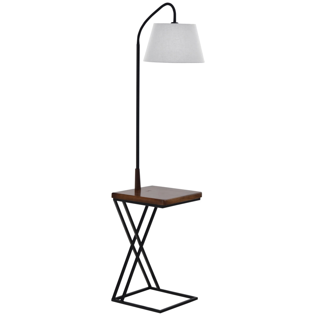 EasyComfort Lampada da Terra Moderna con Caricatore Wireless e Testa Flessibile per Soggiorno, Camera da Letto e Ufficio, 36x36x165 cm