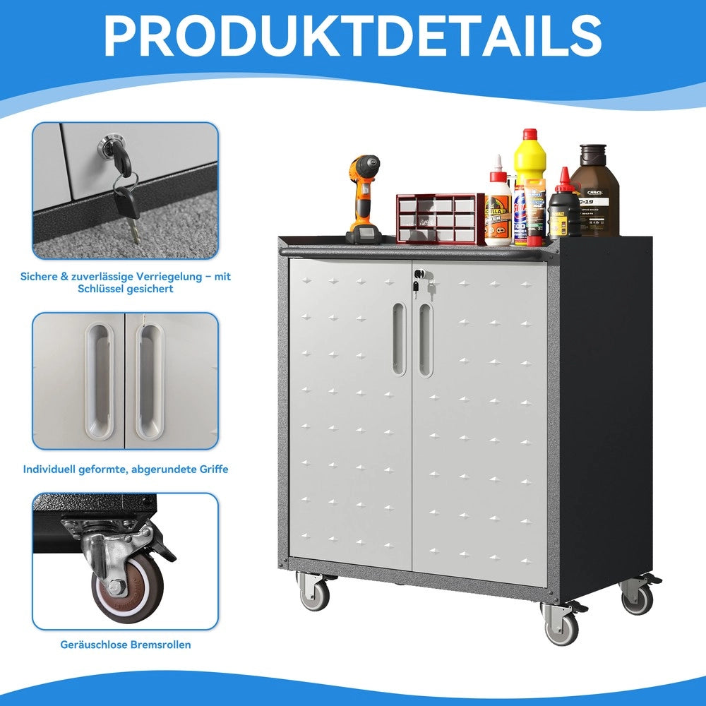 Armadio Metallico da Garage con Ruote e Ripiani ¨C MINIMAL ¨C 75x42x88 cm
