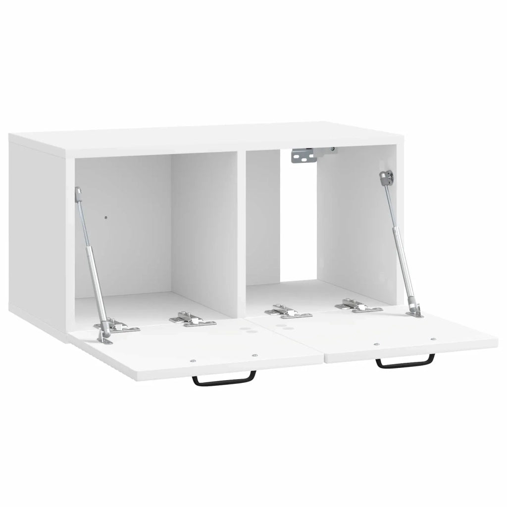 Mobile Porta TV da Muro Bianco Lucido 59,5 x 31 x 30 cm