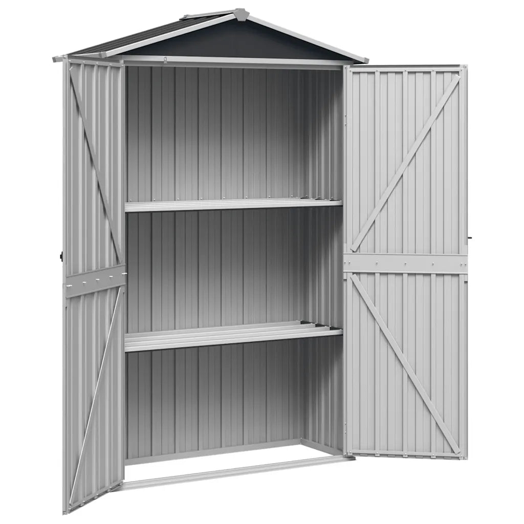 Capanno da Giardino Antracite 116x45x175cm in Acciaio Zincato 46303
