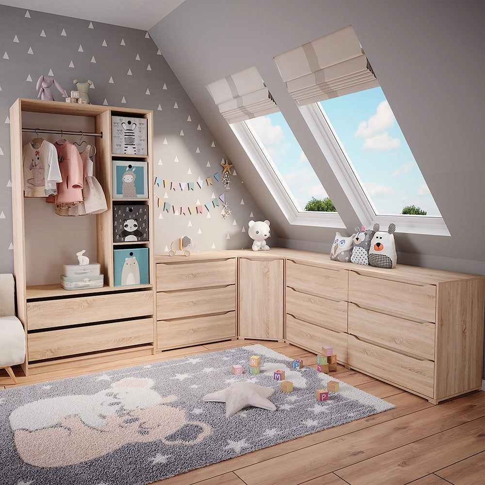 Vicco Armadio per bambini Sonoma 100 x 200 cm con 2 cassetti
