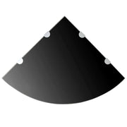 Scaffali Angolari 2 pz Supporti Cromati e Vetro Nero 45x45 cm cod mxl 33380